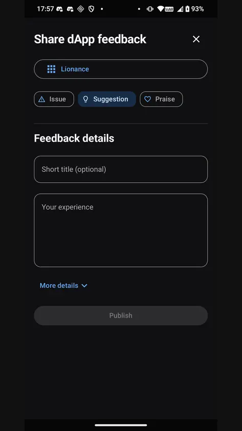 LionDApp screenshot 4