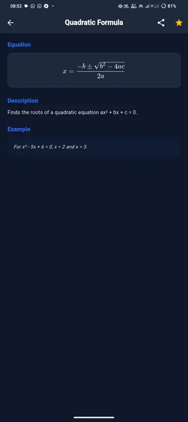 Formula Sheet screenshot 4