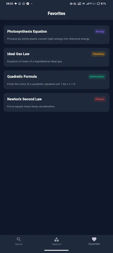 Formula Sheet screenshot 6