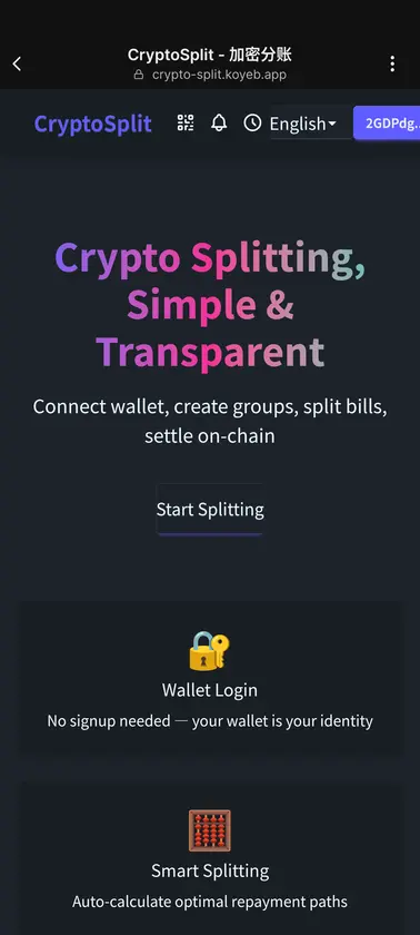 CryptoSplit screenshot 1