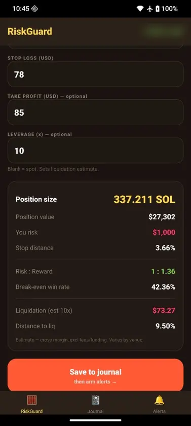 RiskGuard screenshot 2