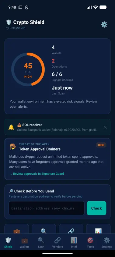 Crypto Shield screenshot 1