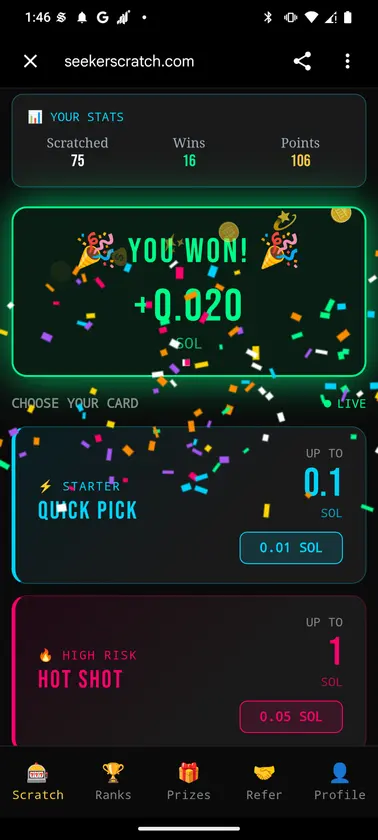 Seeker Scratch screenshot 2