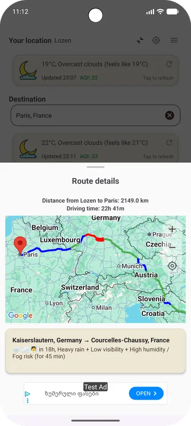 WeatherRoute screenshot 3