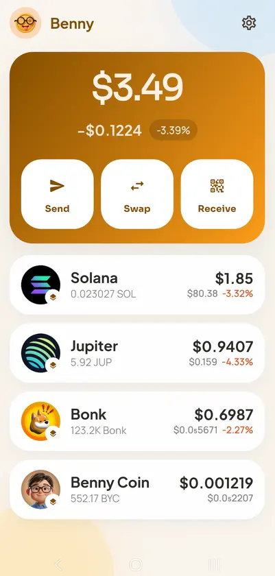 Benny Wallet screenshot 1
