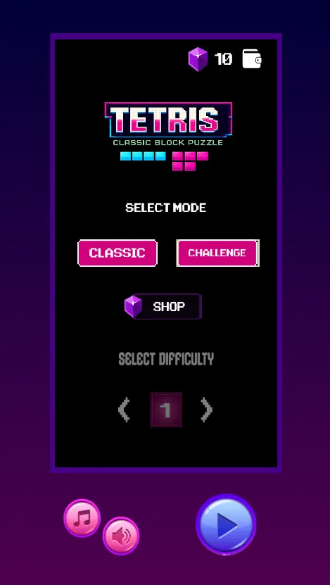 Classic Tetris Puzzle screenshot 1