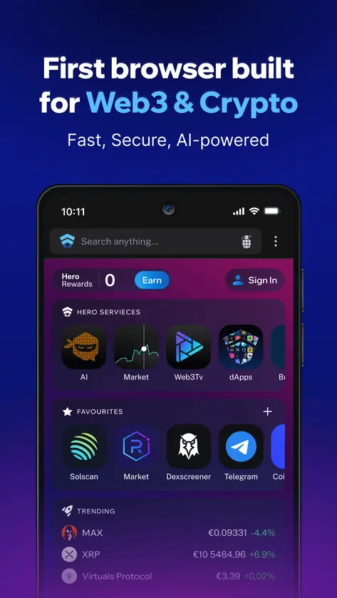 Hero Crypto AI Browser screenshot 1