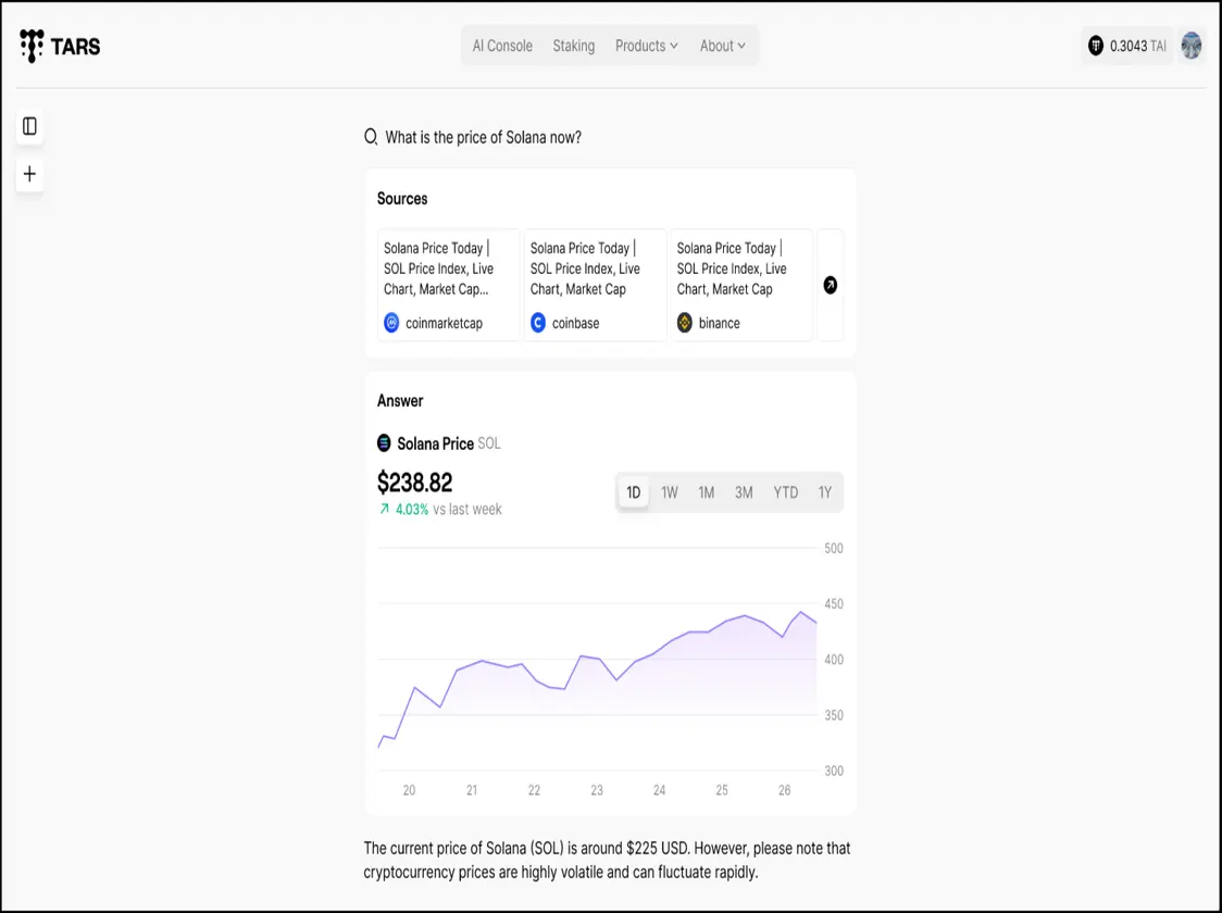TARS Consumer AI screenshot 2