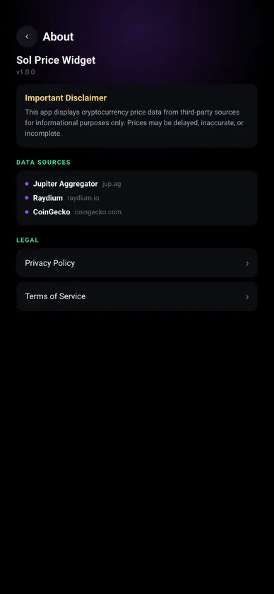 Sol Price Widget screenshot 4