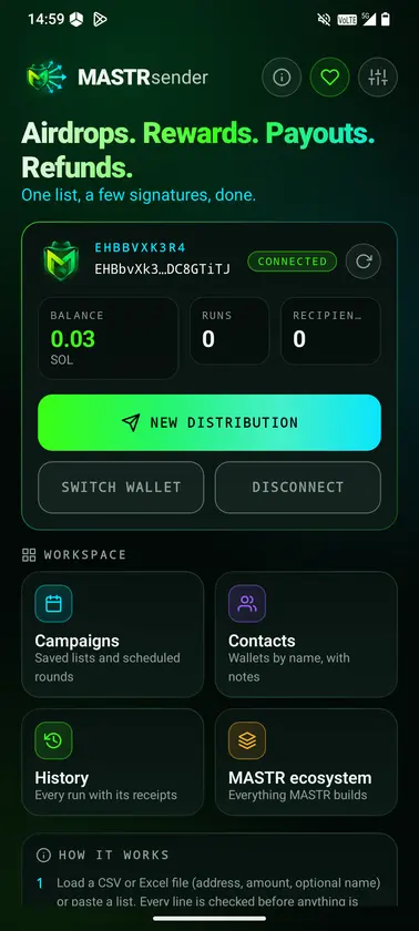 MASTRsender screenshot 1
