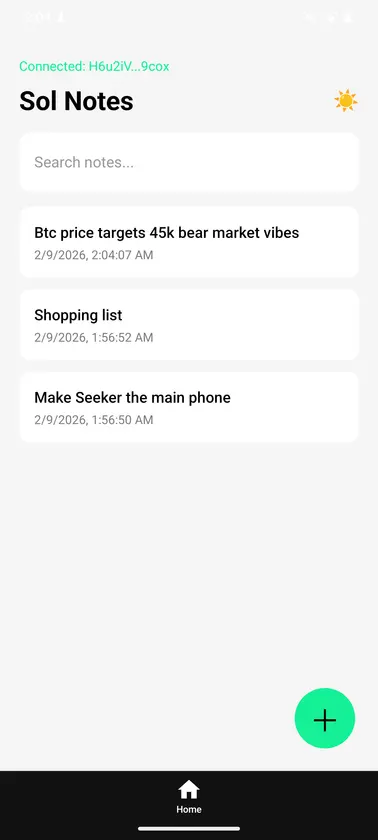 Sol Notes screenshot 2