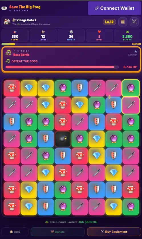 Save The Big Frog - Match-3 Puzzle screenshot 2