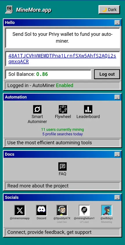Minemore screenshot 1