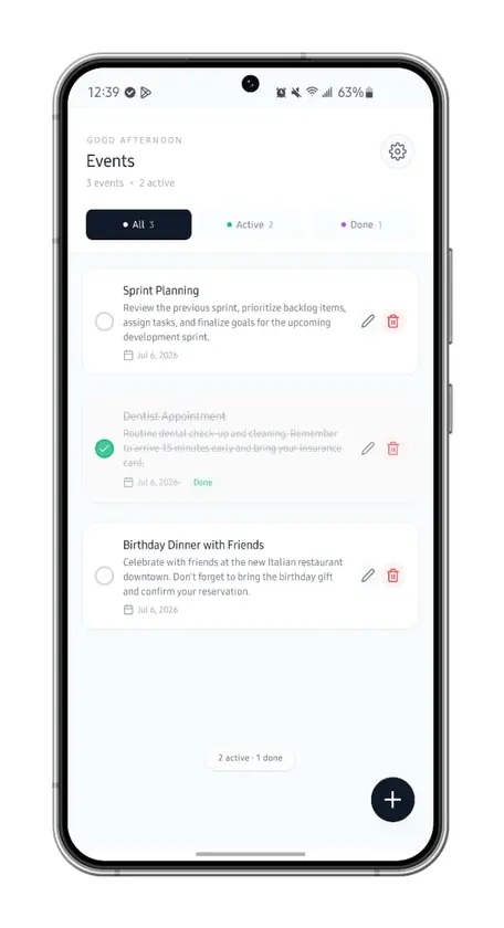 EVENT LOG screenshot 5