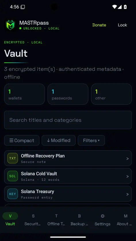 MASTRpass Pro screenshot 1