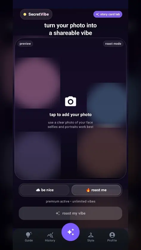 SecretVibe AI Photo Roast screenshot 3