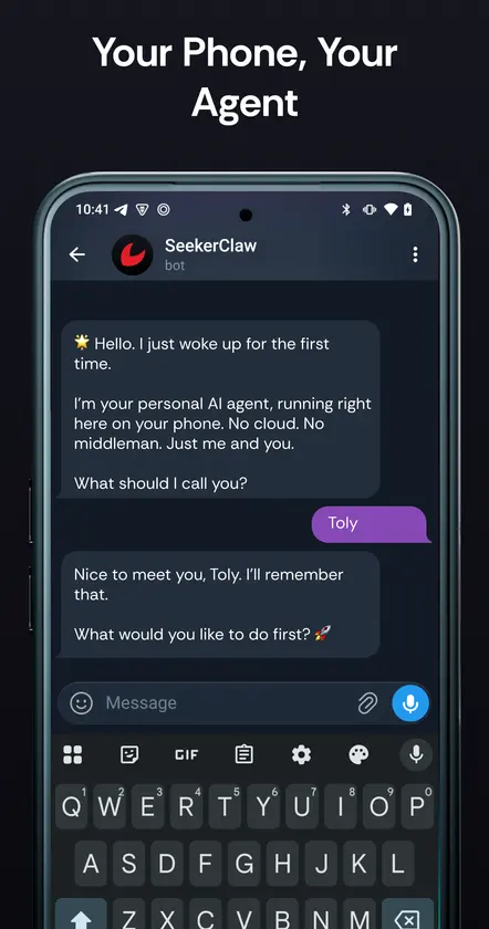 SeekerClaw screenshot 1