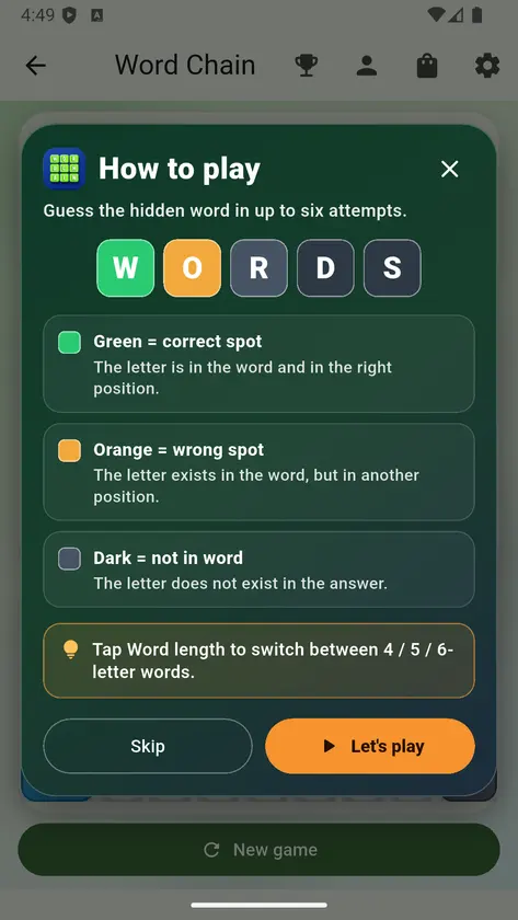 WORD CHAIN screenshot 2