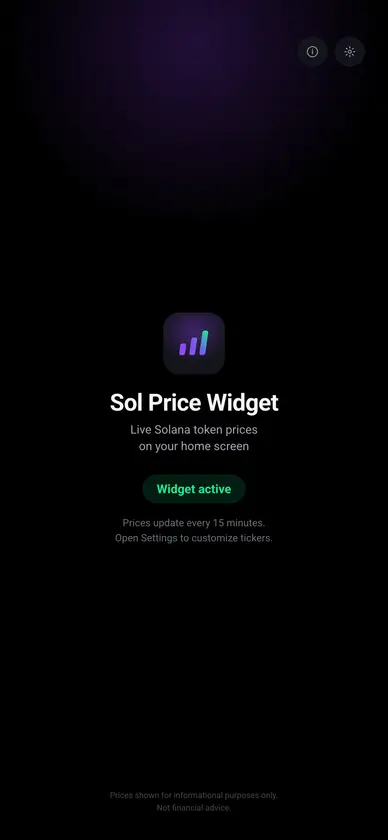 Sol Price Widget screenshot 2