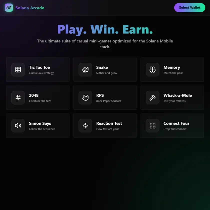Solana Arcade screenshot 1