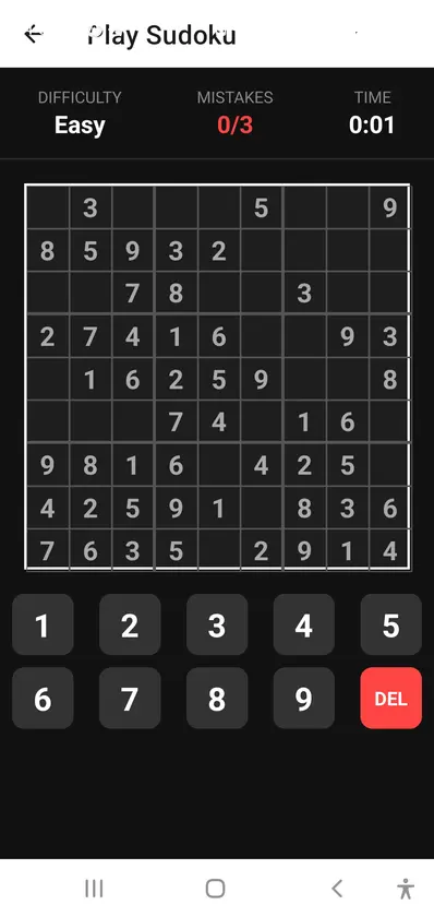 Sudoku screenshot 3