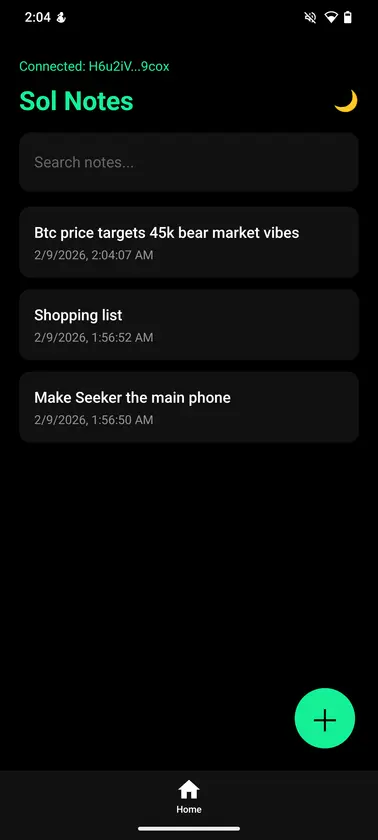 Sol Notes screenshot 1