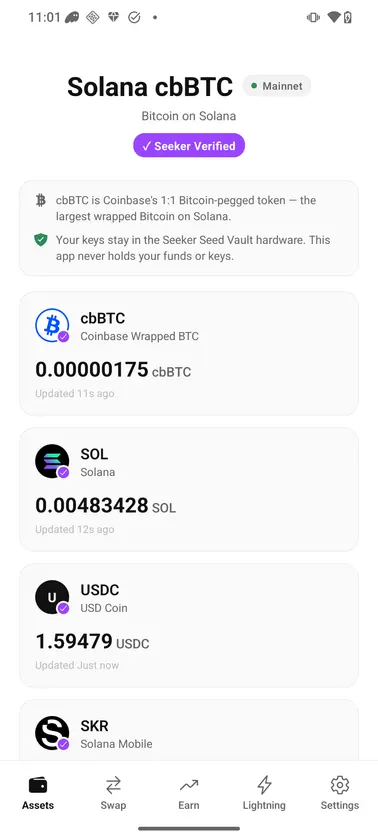 Solana cbBTC screenshot 1