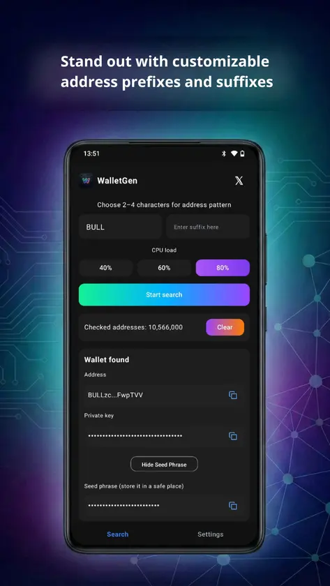 WalletGen screenshot 2