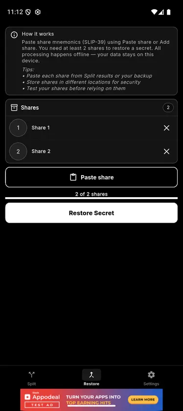 Shamir Safe screenshot 4