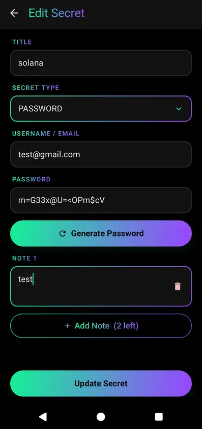 SKR SecretManager screenshot 1
