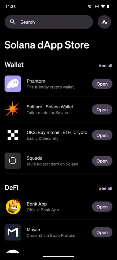 Solana dApp Store screenshot 1
