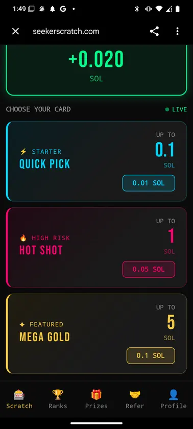 Seeker Scratch screenshot 1