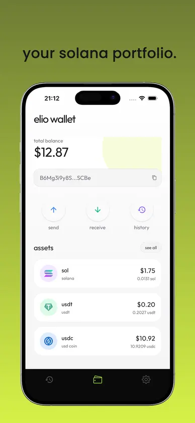 elio wallet screenshot 2
