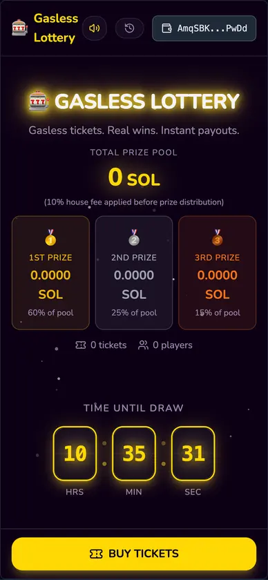 Gasless Lottery screenshot 1