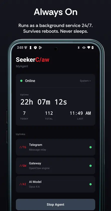 SeekerClaw screenshot 2