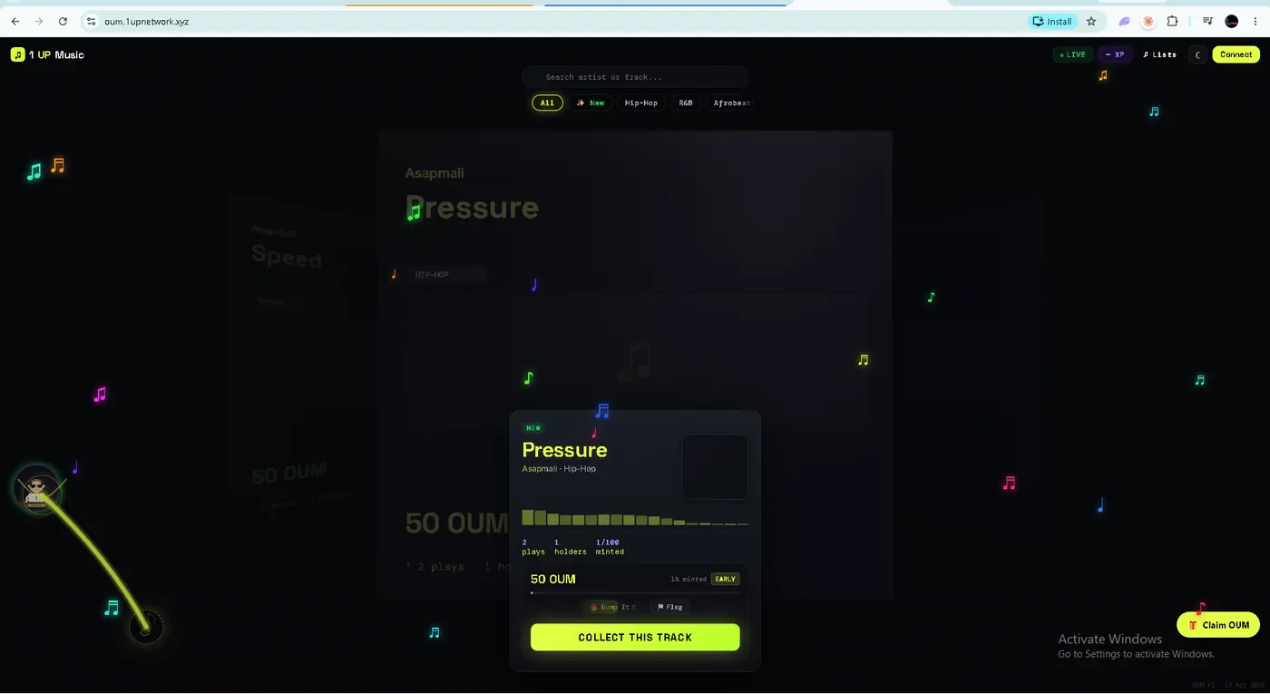 1UP Music screenshot 2