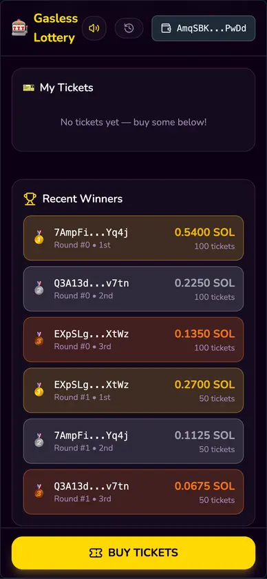 Gasless Lottery screenshot 2