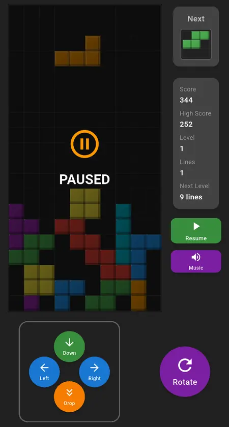 Tetris screenshot 2