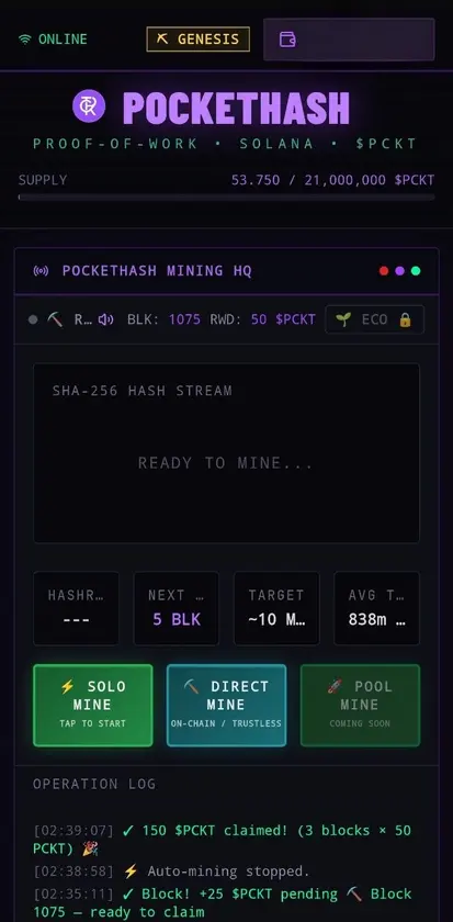 Pockethash screenshot 1