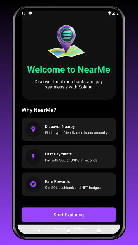 NearMe - Solana Mobile Payment dApp screenshot 1